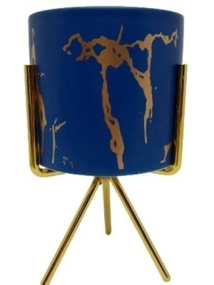 VASO DE RESINA COM SUPORTE DE METAL