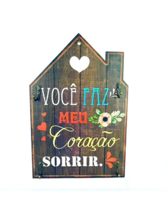 PORTA CHAVES CASA FRASES