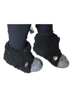 PANTUFA TIPO BOTA DE OVELHINHA COM PELINHO DENTRO