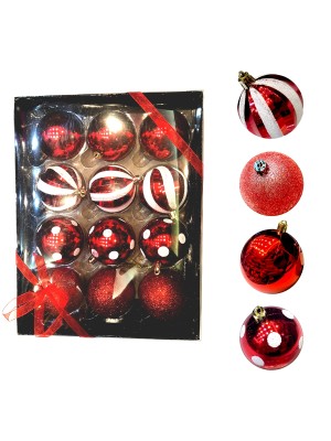 Kit 12 Bolas Médias Decoradas Natal