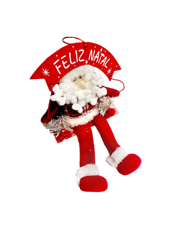 PAPAI NOEL SENTADO GANGORRA FELIZ NATAL PLACA GRANDE